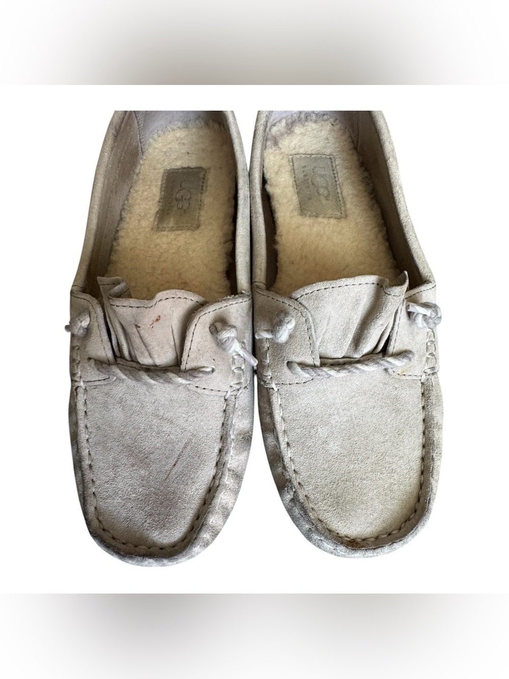 UGG Sayde Nautilus Suede Twinsole Driving Moccasins Gray US 6 - Picture 4 of 10